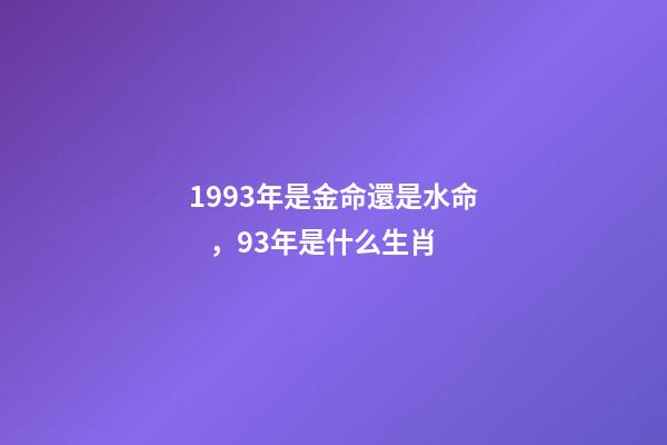 1993年是金命還是水命，93年是什么生肖